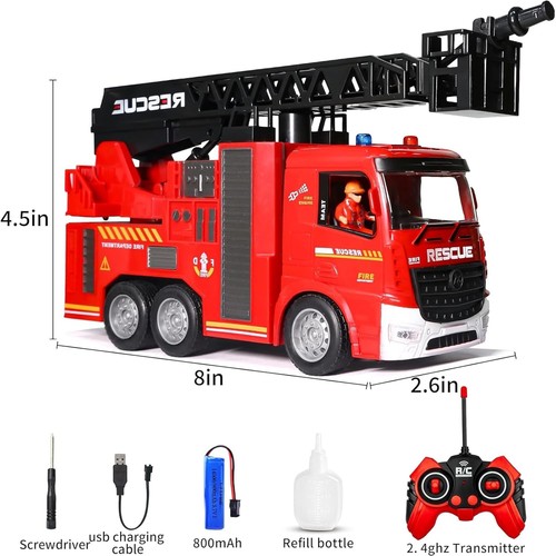 Fire Truck Toy for Toddlers Kids Boys Ages 3-8 Years Old,Remote Control Fire... - Picture 2 of 6