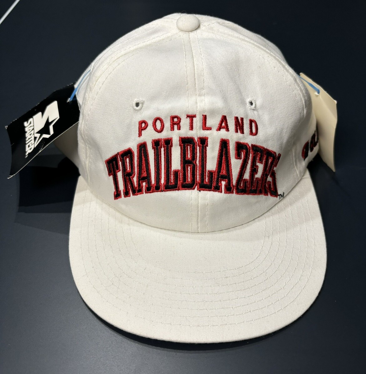 Vintage NWT Portland Trail Blazers Starter White Snapback Hat Cap