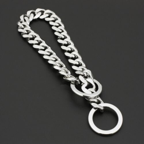 Solid Dog Collar Stainless Steel Cuban Chain Small Medium Dog Outdoor Walk Chain - Picture 5 of 8