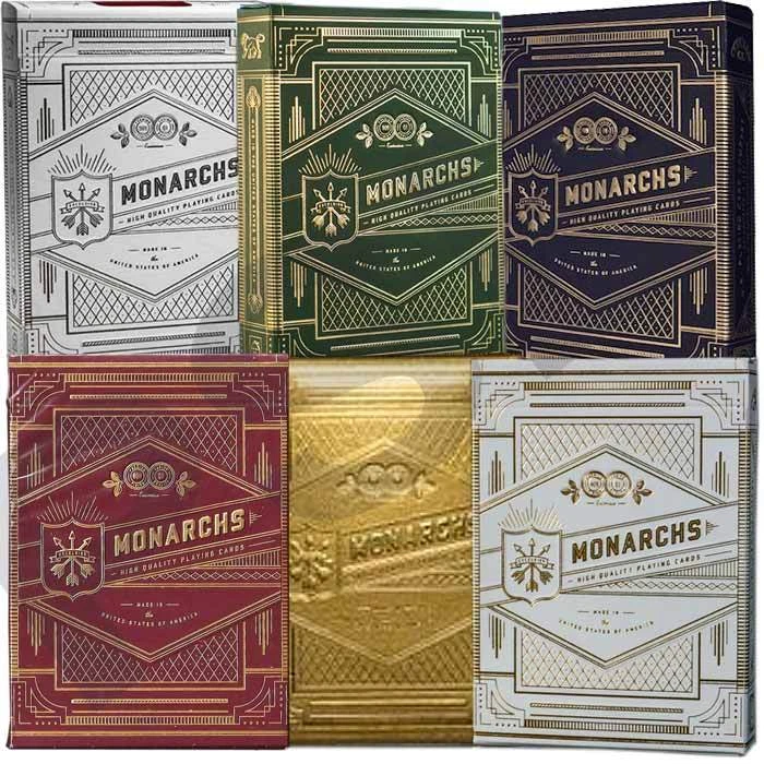 Theory11 Monarch Playing Cards Deck - Blue, Red, Green, Purple, Mandarin, Yellow