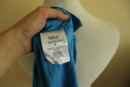REPLAY HOMBRE CAMISETA TELA Polo camisa T. M 69CM - Imagen 5 de 7