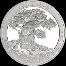 2013 S Great Basin 90% SILVER Deep Cameo "PROOF" Nevada ATB Quarter US Mint 