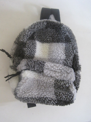 Kidpik Gray Black White Check Plaid Small Back Pack 