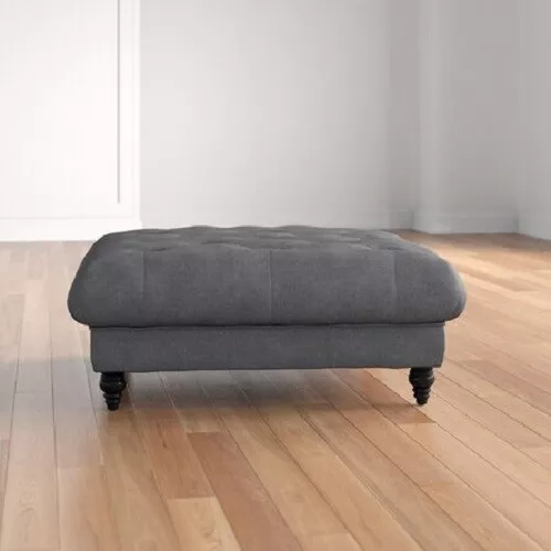 Three Posts Alden Cocktail Ottoman Dark Grey