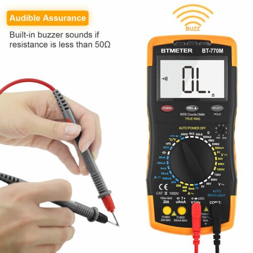BTMETER Digital Multimeter 6000 Zählt True RMS Ohm Volt Meter NCV 20A Ohmmeter - Bild 9 von 12