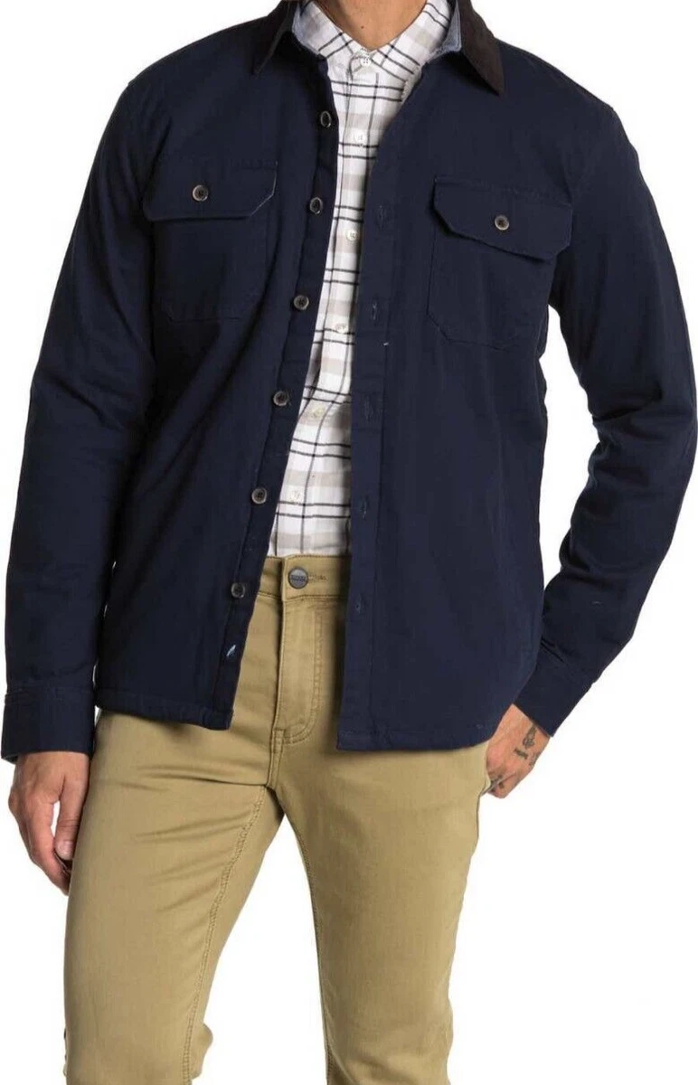 TAILOR VINTAGE Canvas Shirt Jacket Size M Faux Shearling Lined