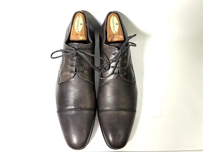 Hedgren Gray Leather Derby Shoes EU41/41.5 UK7.5 US8