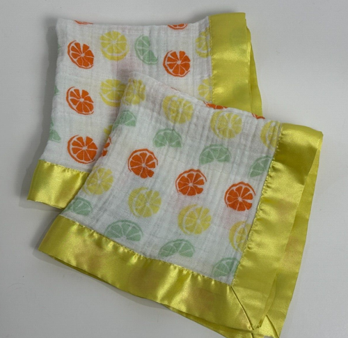 Manta de seguridad para bebé Aden + Anais limón lima naranja cítricos amarillo satinado - Imagen 9 de 9