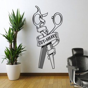 Barbershop Wall Sticker Sign Wall Art Vinyl Decal Sticker Mural Barber Window Ebay
