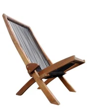 Solid Wood folding roping wood chair, Natural Color