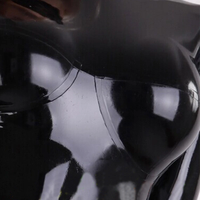 Latex Catsuit with Socks 3D Breast Back Zipper Rubber Bodysuit Club Wear Costume - Image 4 of 4