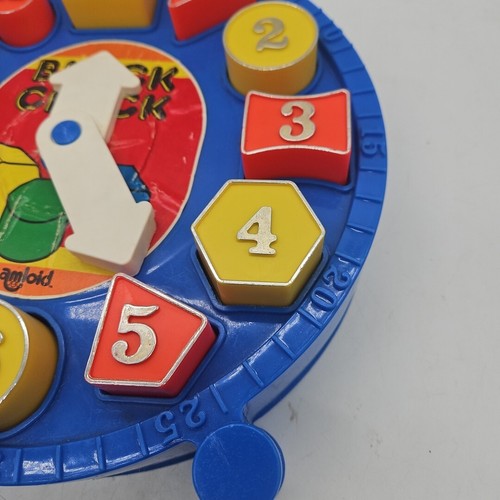 Amloid Corp Vintage 70s Clock Blue Plastic Removable Number Blocks Complete - Picture 5 of 7