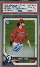 2018 Topps Bowman Chrome #BCPACS Connor Seabold MLB Rookie RC AUTO PSA 10 GEM MT