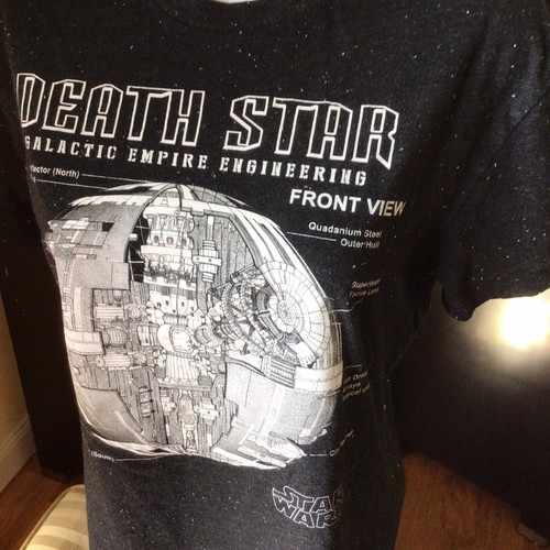 CAMISETA Star Wars Estrella de la Muerte Blueprints Negra Mediana Hombre Unisex - Imagen 2 de 5