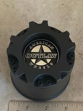 1- American Outlaw Matte Flat Black Wheel Rim Hub Cover Center Cap BC-893 A B