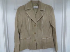 BASLER Linen Cotton Tweed Button-up Long sleeve Tan Blazer Size 40 US8 NWOT