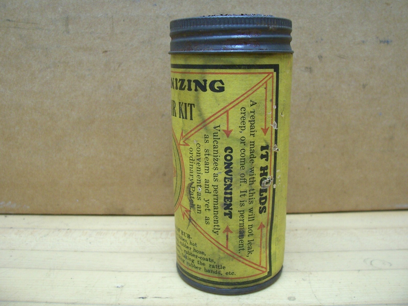 Vintage Woolworth Tube Tire Rubber Repair Can Vulcanizing Car Bicycle