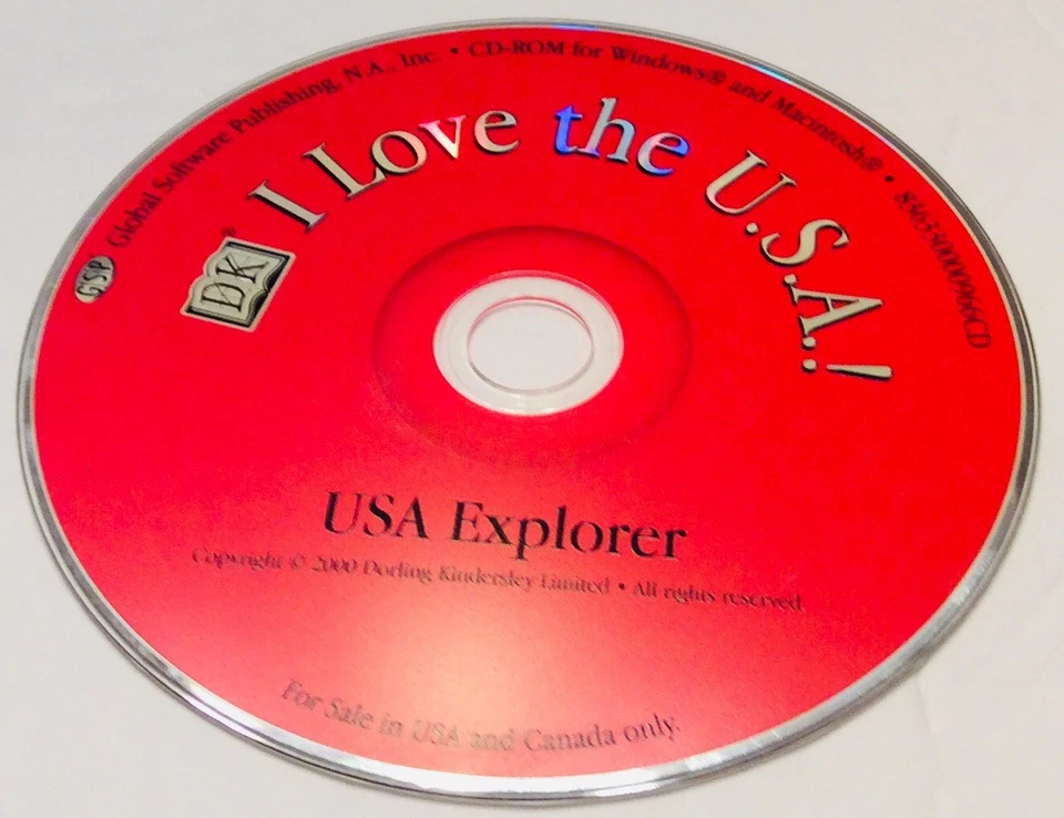 Age 6-9 DK I LOVE THE USA 2000 PC XP MAC CD-ROM - Image 2 of 3