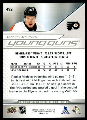 2024-25 UD Upper Deck Young Guns Series 2 U-Pick UD YG CELEBRINI MICHKOV - Picture 182 of 218