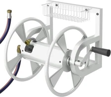 Outdoor Garden Hose Reel Wall Mount Heavy-Duty Water Hose Holder Winder 3.9 ft