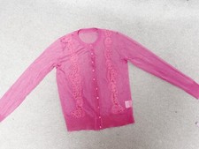 Ladies Hot Pink Knit Cardigen With Front Lace  Size L