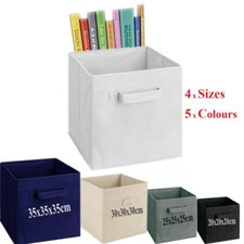 Foldable Square Canvas Storage Collapsible Folding Box Fabric Cubes Kids Toys