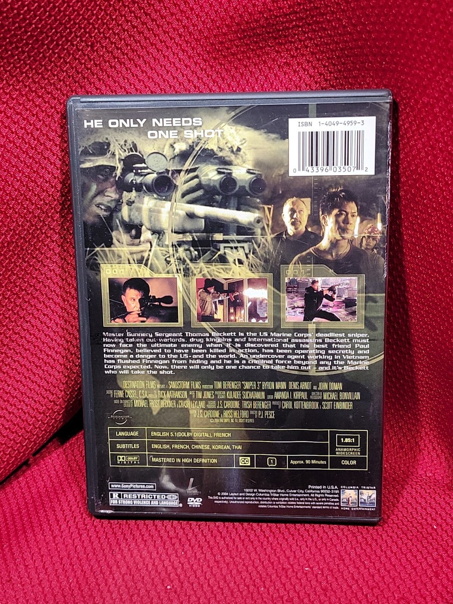 SNIPER 3 Tom Berenger war movie DVD 2004 WideScreen usmc military