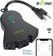 BN-LINK Smart Outdoor Outlet WiFi 3 Outlet Plug IP44 works with Google & Alexa
