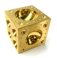 Brass Dapping Block 2-1/2" Doming Block 63mm Cube Half Spheres Forming Tool