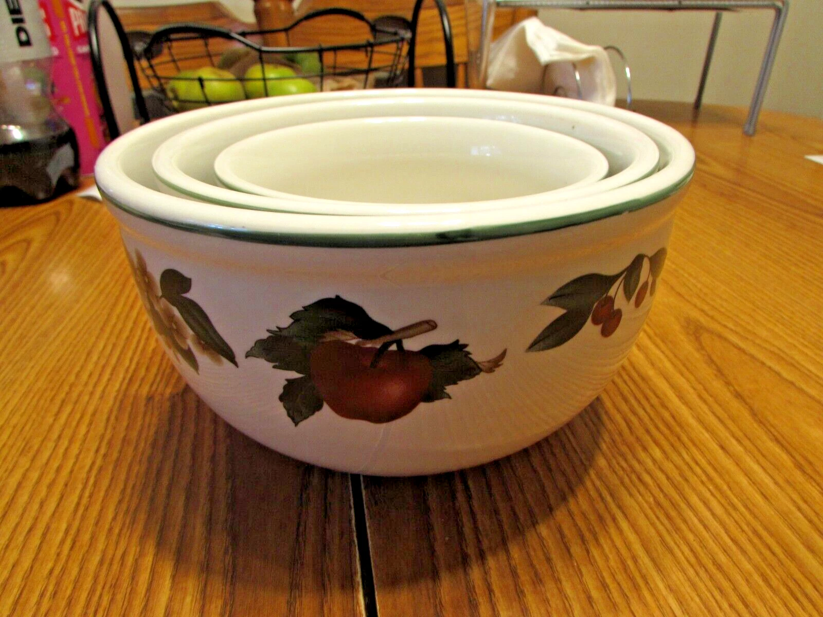 Citation Cades Cove Set of 3 Mixing Bowls Apples And Blossoms