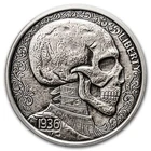 NEW Limited 1 oz Hobo Nickel Antiqued Art Round (Skulls & Scrolls) Silver w/COA