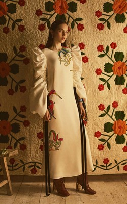 NEW Tory Burch Gathered Taffeta Dress 