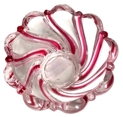 Studio Nova Glass Votive Red & Clear Swirl Grannycore Holiday Candy Dish Germany