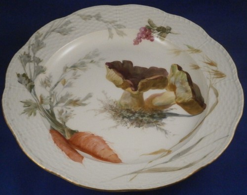 Six Ancien KPM Berlin Porcelaine Veggie Scene Plaque Ensemble Porzellan Teller - Photo 3 sur 11
