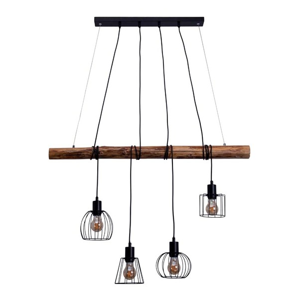 Pendelleuchte Holzleuchte Deckenlampe Esszimmerleuchte HäNgelampe 4-Flammig-image