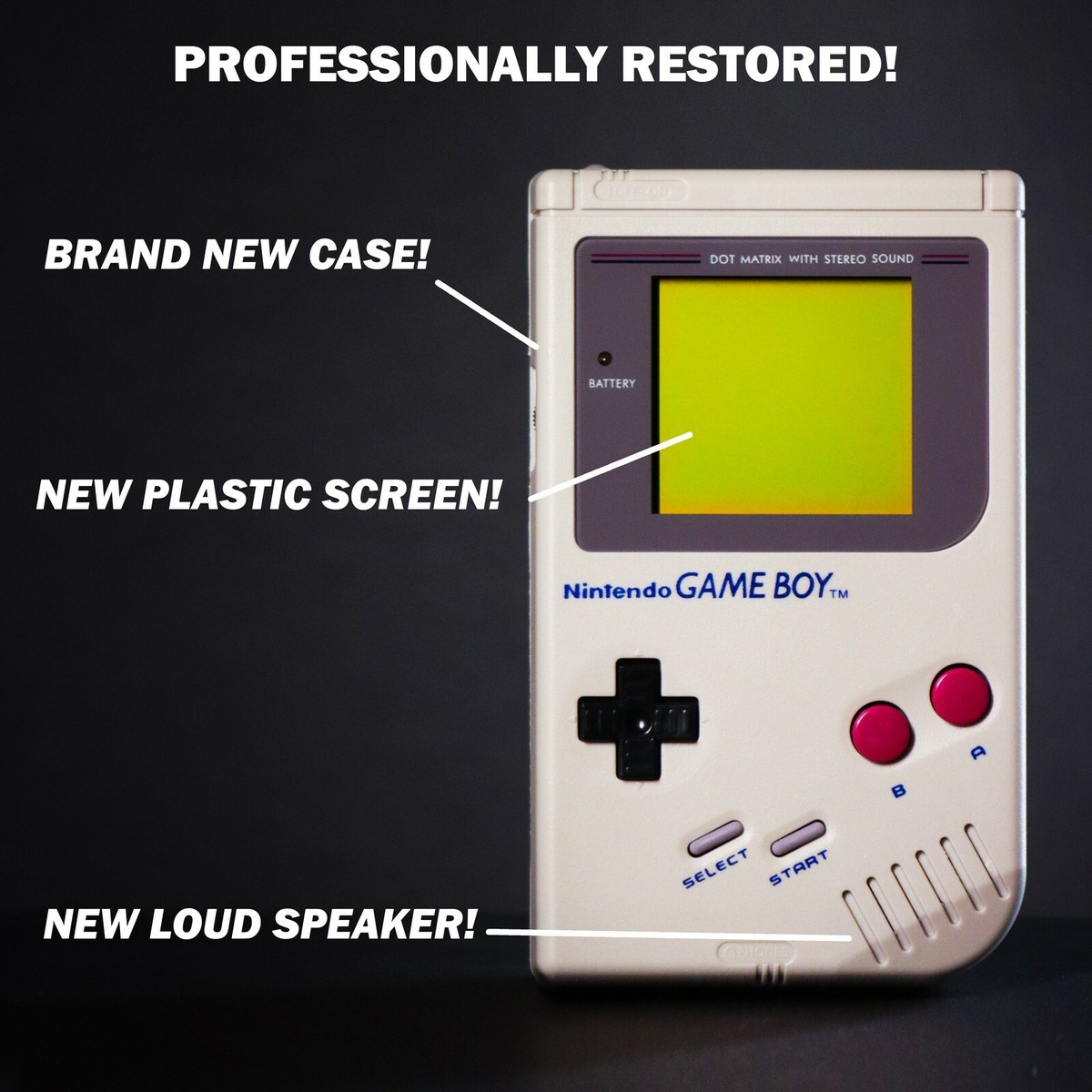 RESTORED AUTHENTIC ORIGINAL!* Nintendo Gameboy DMG With NEW LENS