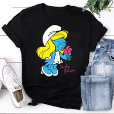 2025/Us The Smurfs Smurfette Flowers Vintage T-Shirt, Smurfs Shirt, Smurfs Lover