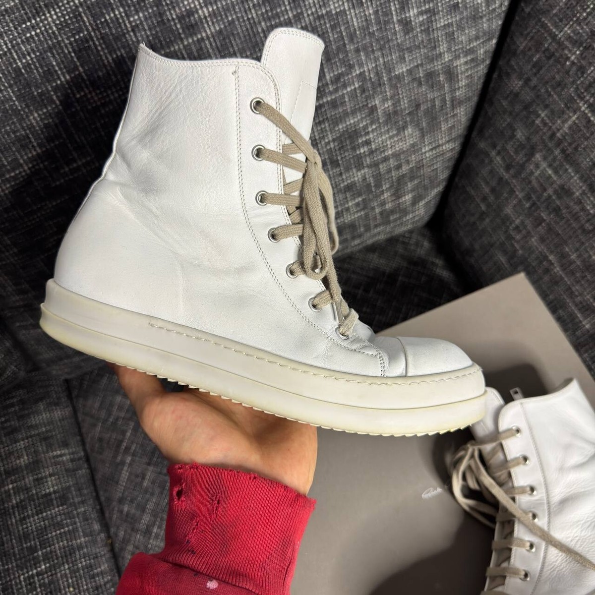 Size 10 - Rick Owens Ramones High Milk for sale online | eBay