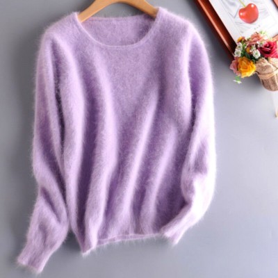 90 % ANGORA PULLOVER WOLLE FLIEDER WOOL LILAC JUMPER SWEATER MINK CASHMERE ALL