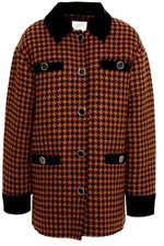 Sandro Paris Houndstooth Black & Brown Jacket With Black Buttons
