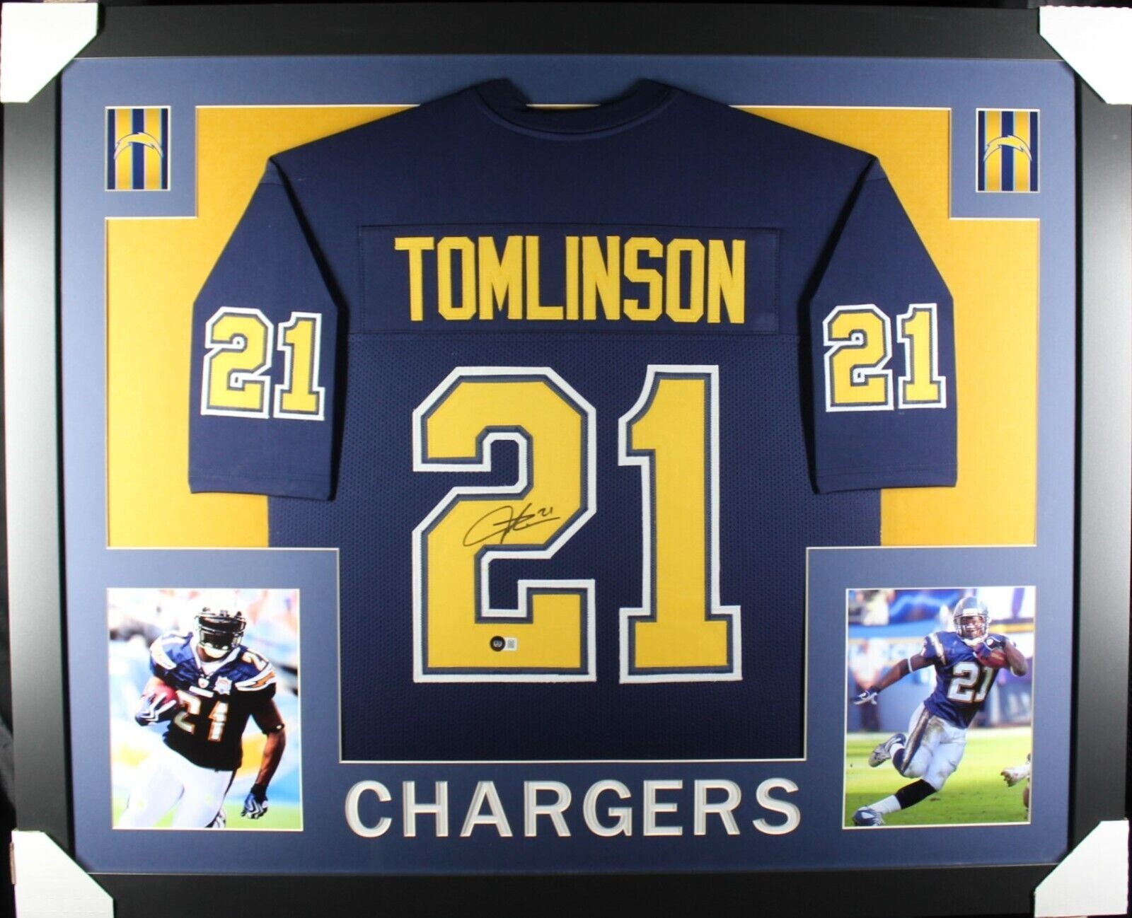 LaDainian Tomlinson Autographed Signed Los Angeles Chargers framed jersey NFL Beckett 