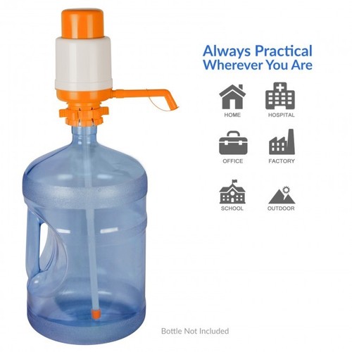 Orange Water Bottle Hand Pump Dispenser For 3 & 5 Gallon Bottles