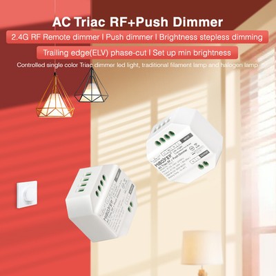 MiBoxer TRI-C1 AC Triac RF Push Dimmer 110-240V App Voice led Remote Controller