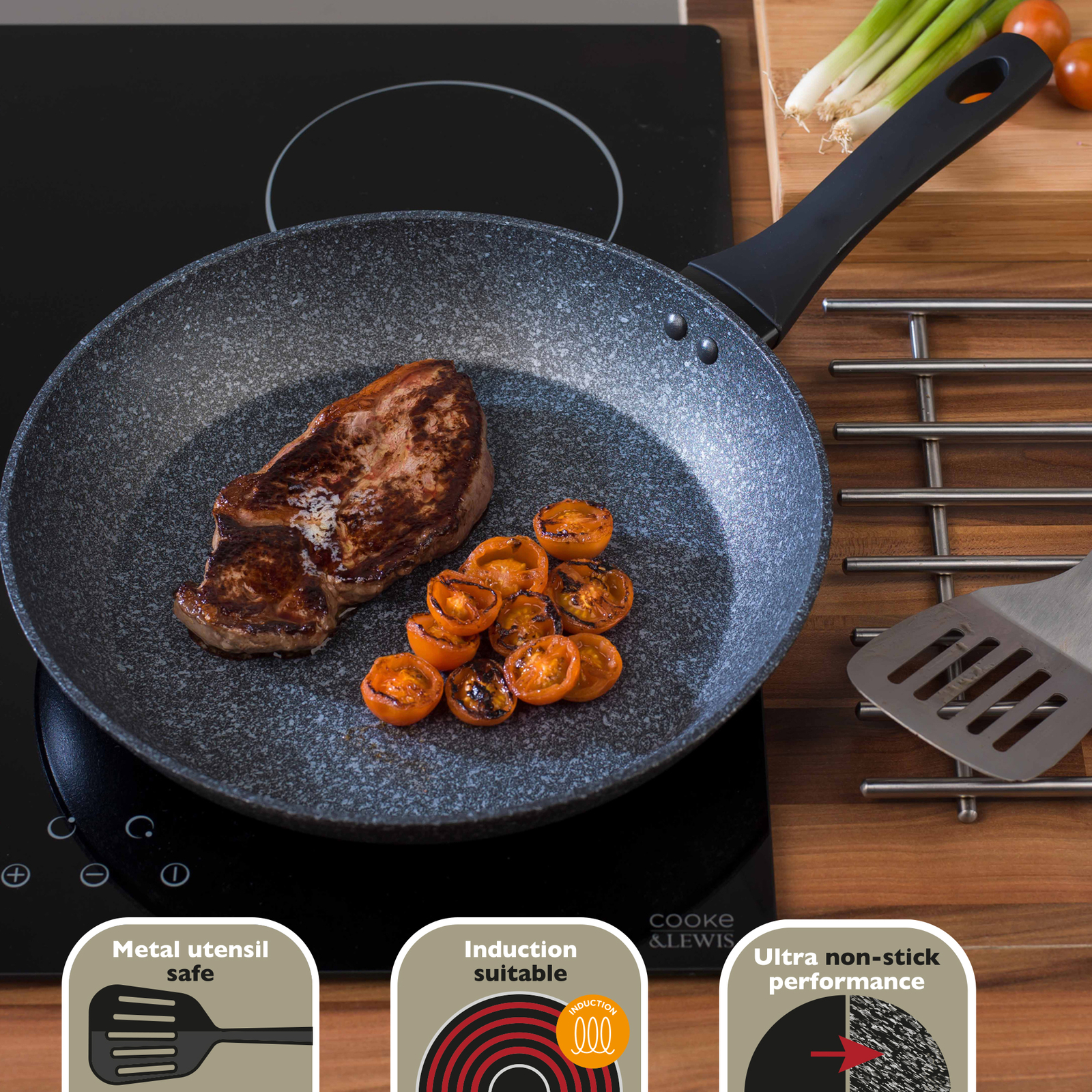 Salter Frying Pan NonStick 30cm Induction Safe Megastone Aluminium eBay