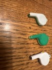 LOT 3 1958 Vintage Premium Cracker Jack Prize Toy Whistle Charm Blue Green White — photo 3