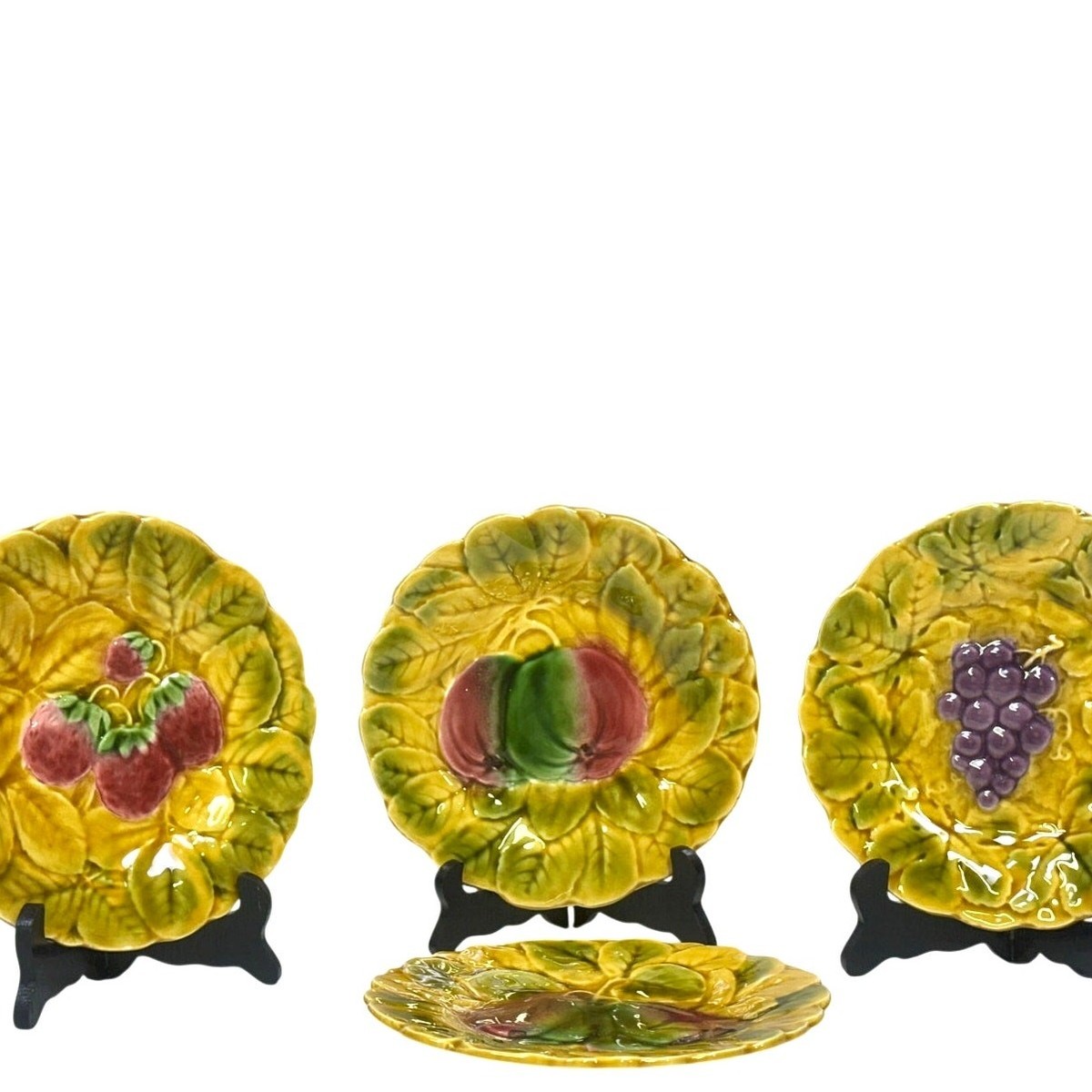 Sarreguemines France Antique 1920-1950 Majolica Fruit Dessert