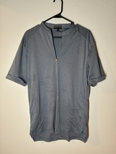 McDonalds 1/4 Zip Pullover Employee Work Shirt M Blue Gray Apparel Short Sleeve