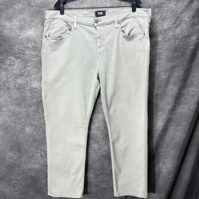 PAIGE Federal Slim Straight Leg Jeans Mens Size 40 Light Gray Sleek Modern