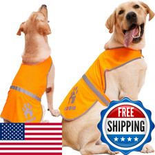 Idou 2 Pieces Orange Reflective Dog Safety Vest - High Visibility For Walking