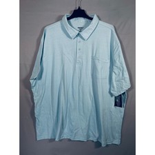 KingSize Mens 5XL Big  Tall Light Blue Short Sleeve Pocket Polo Shirt 59-0295-2
